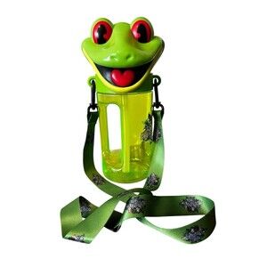 Rainforest Cafe Green Tree Frog Cha Cha Souvenir Cup With Lanyard